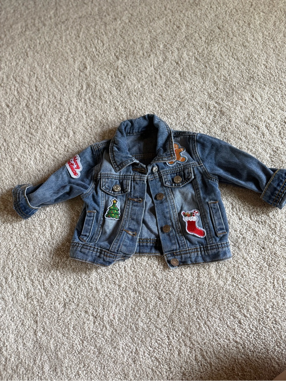 Toddler Christmas Patch Jean Jacket 24m
